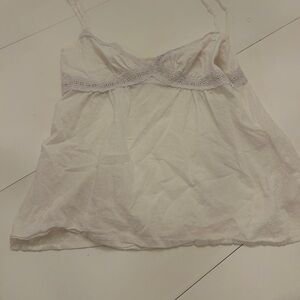 Forever 21 white Camisole with Lace Trim and side zip
